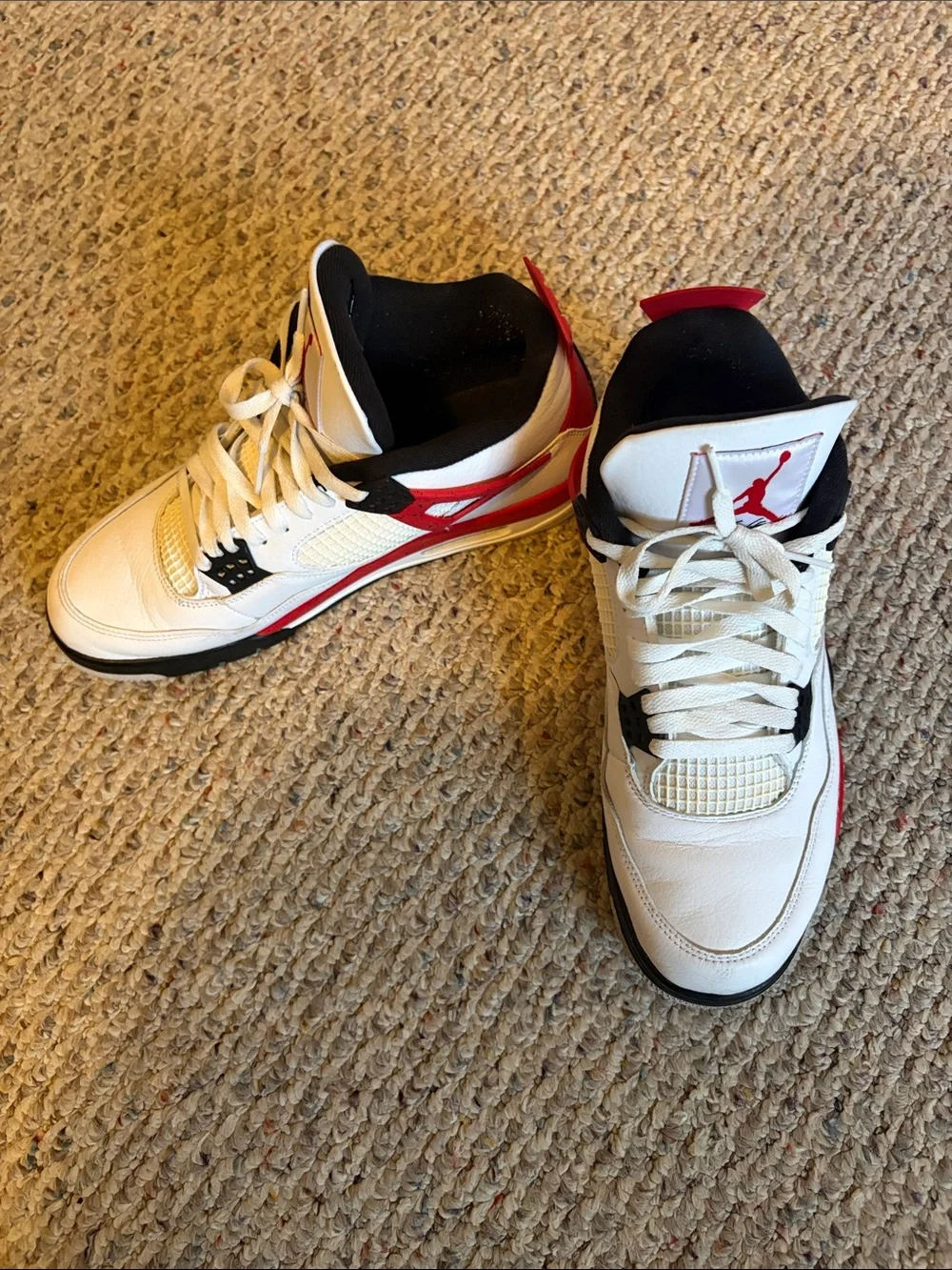 Jordan Men's White Black Red Athletic Basketball Shoes